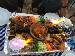 Kebab platter for the meat eating boys